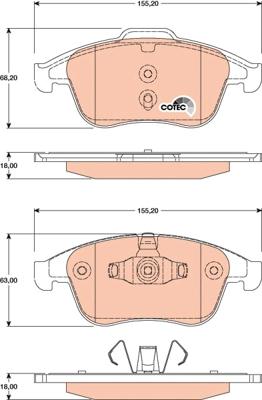 TRW GDB1790 - Гальмівні колодки, дискові гальма autozip.com.ua