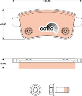 TRW GDB1791 - Гальмівні колодки, дискові гальма autozip.com.ua