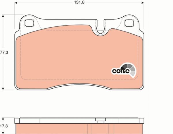 TRW GDB1743 - Гальмівні колодки, дискові гальма autozip.com.ua