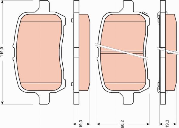 TRW GDB1755 - Гальмівні колодки, дискові гальма autozip.com.ua