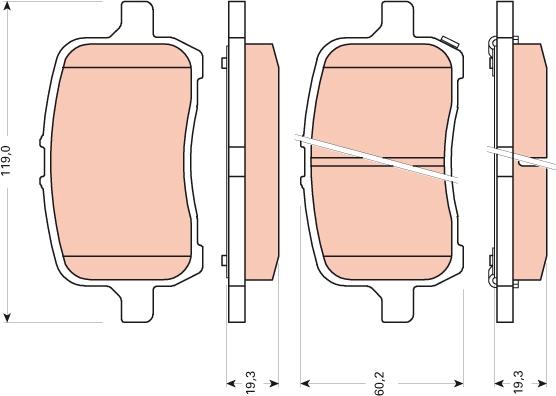 TRW GDB1755 - Гальмівні колодки, дискові гальма autozip.com.ua