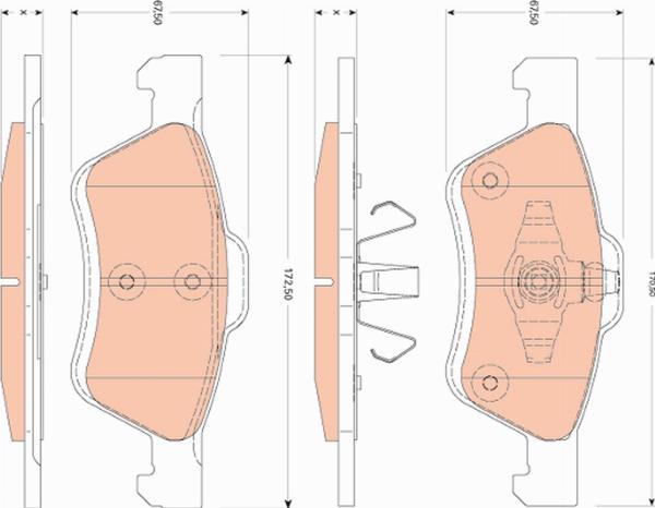 TRW GDB1752 - Гальмівні колодки, дискові гальма autozip.com.ua