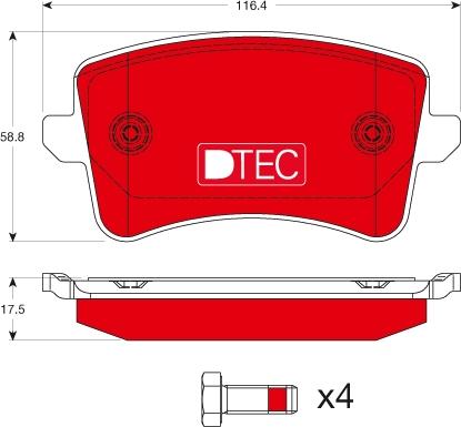 TRW GDB1765DTE - Гальмівні колодки, дискові гальма autozip.com.ua