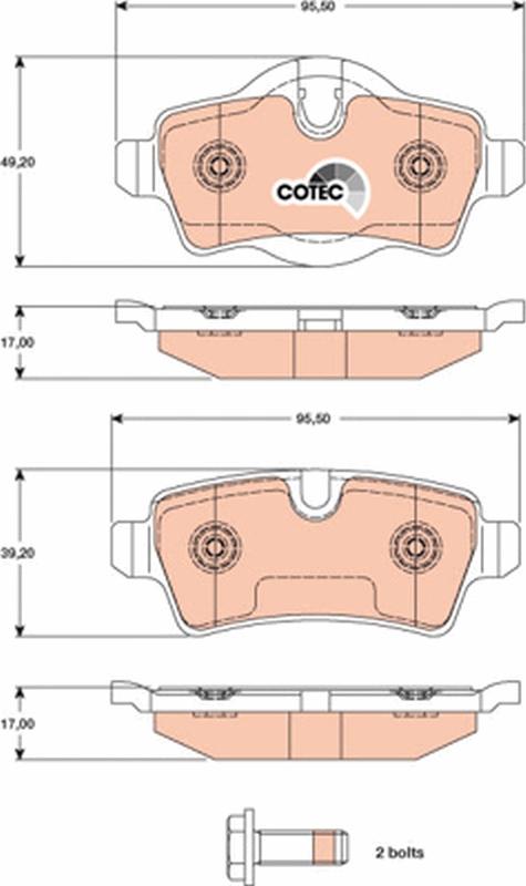 TRW GDB1766 - Гальмівні колодки, дискові гальма autozip.com.ua