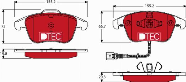 TRW GDB1762DTE - Гальмівні колодки, дискові гальма autozip.com.ua
