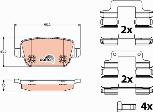TRW GDB1708 - Гальмівні колодки, дискові гальма autozip.com.ua