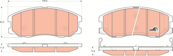 TRW GDB1715 - Гальмівні колодки, дискові гальма autozip.com.ua