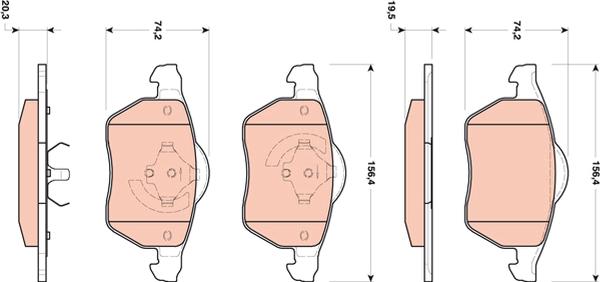 TRW GDB1717 - Гальмівні колодки, дискові гальма autozip.com.ua