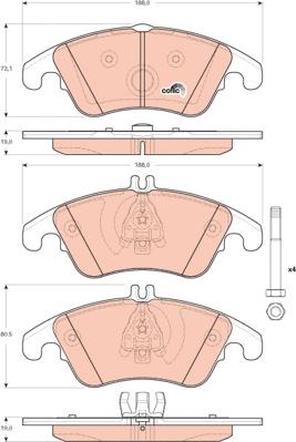 TRW GDB1737 - Гальмівні колодки, дискові гальма autozip.com.ua