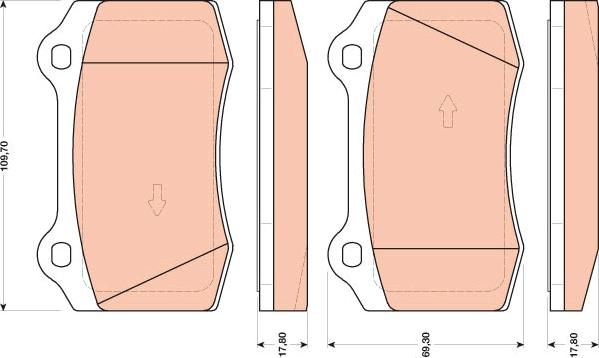 TRW GDB1772 - Гальмівні колодки, дискові гальма autozip.com.ua