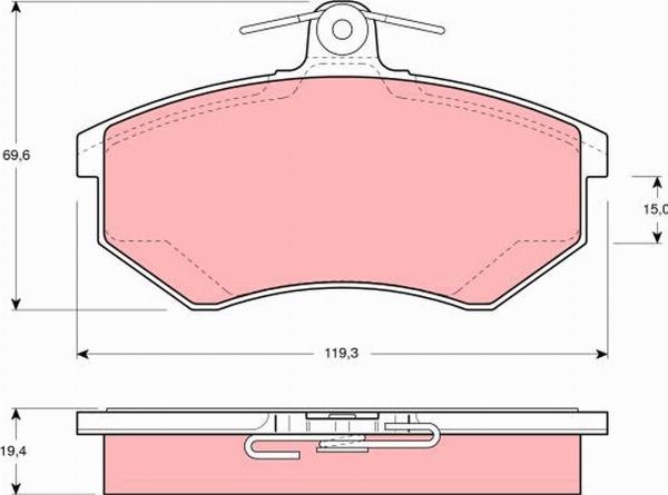 TRW GDB854 - Гальмівні колодки, дискові гальма autozip.com.ua