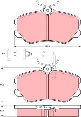 TRW GDB864 - Гальмівні колодки, дискові гальма autozip.com.ua