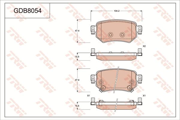 TRW GDB8054 - Гальмівні колодки, дискові гальма autozip.com.ua