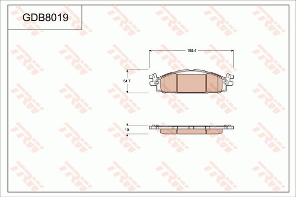 TRW GDB8019 - Гальмівні колодки, дискові гальма autozip.com.ua