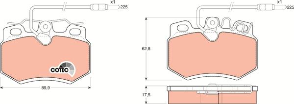 TRW GDB808 - Гальмівні колодки, дискові гальма autozip.com.ua