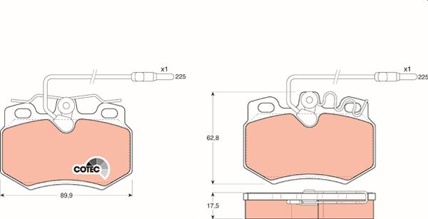 TRW GDB808 - Гальмівні колодки, дискові гальма autozip.com.ua