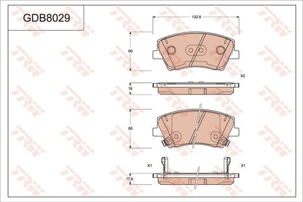 TRW GDB8029AT - Гальмівні колодки, дискові гальма autozip.com.ua