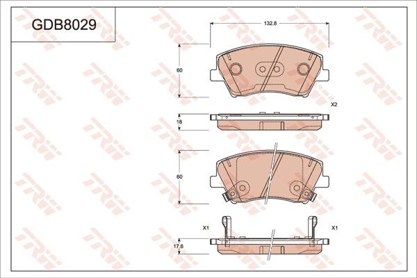 TRW GDB8029 - Гальмівні колодки, дискові гальма autozip.com.ua