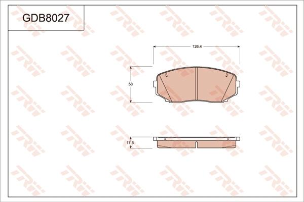 TRW GDB8027DT - Гальмівні колодки, дискові гальма autozip.com.ua