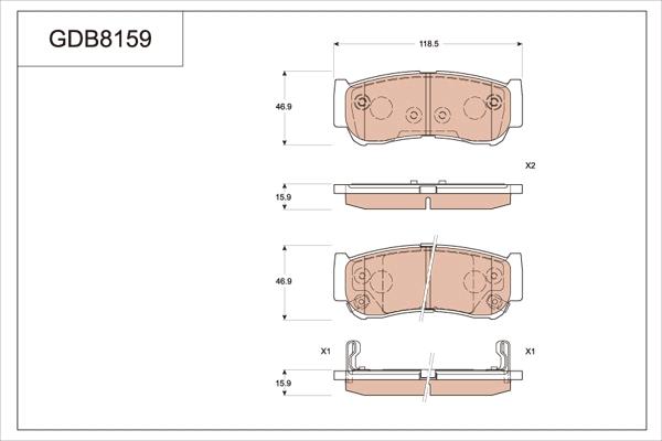 TRW GDB8159 - Гальмівні колодки, дискові гальма autozip.com.ua