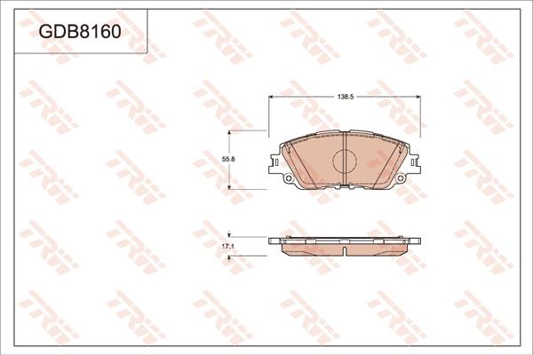 TRW GDB8160DT - Гальмівні колодки, дискові гальма autozip.com.ua