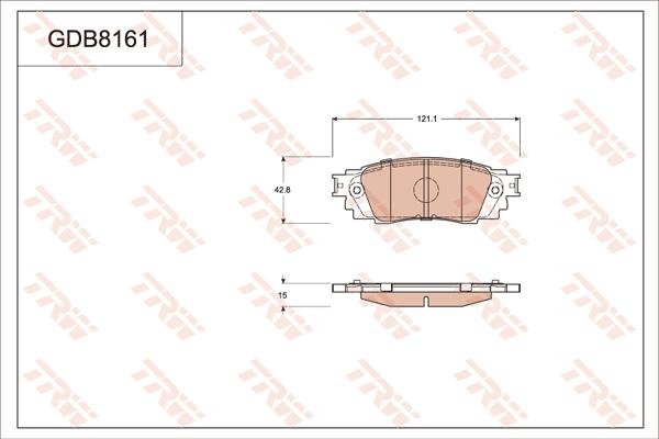 TRW GDB8161 - Гальмівні колодки, дискові гальма autozip.com.ua