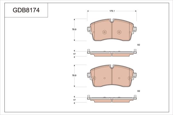 TRW GDB8174 - Гальмівні колодки, дискові гальма autozip.com.ua