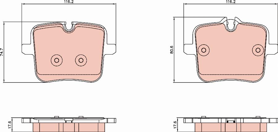 TRW GDB8356 - Гальмівні колодки, дискові гальма autozip.com.ua