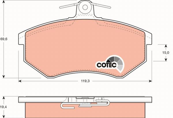 TRW GDB826 - Гальмівні колодки, дискові гальма autozip.com.ua