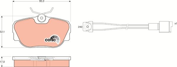 TRW GDB820 - Гальмівні колодки, дискові гальма autozip.com.ua