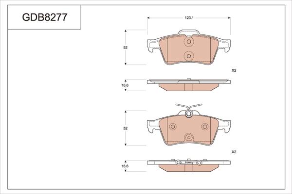 TRW GDB8277 - Гальмівні колодки, дискові гальма autozip.com.ua