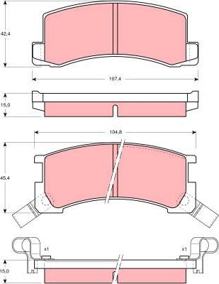 TRW GDB871 - Гальмівні колодки, дискові гальма autozip.com.ua