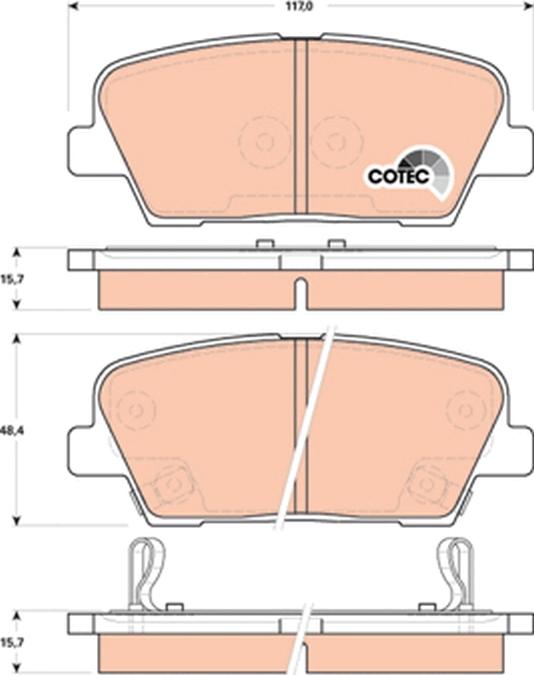 TRW GDB3499 - Гальмівні колодки, дискові гальма autozip.com.ua