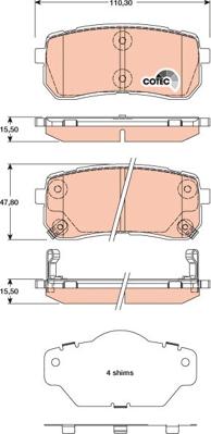 TRW GDB3449 - Гальмівні колодки, дискові гальма autozip.com.ua