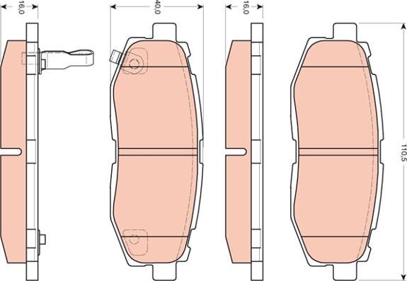 TRW GDB3442 - Гальмівні колодки, дискові гальма autozip.com.ua