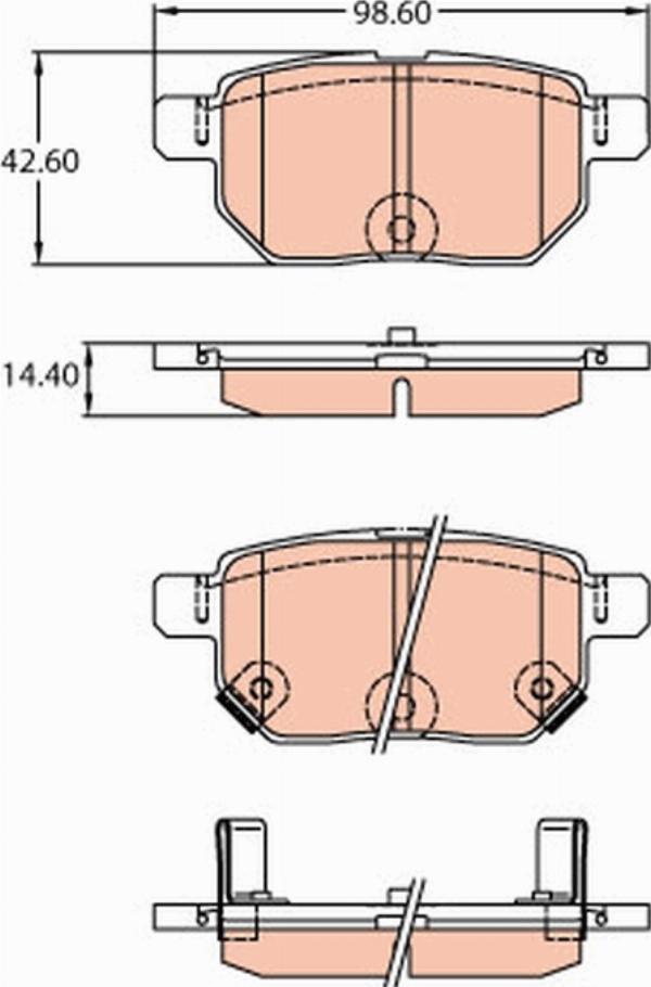 TRW GDB3454 - Гальмівні колодки, дискові гальма autozip.com.ua