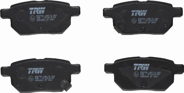 TRW GDB3454 - Гальмівні колодки, дискові гальма autozip.com.ua