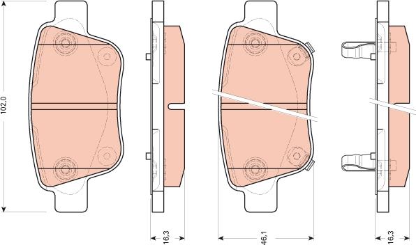 TRW GDB3456 - Гальмівні колодки, дискові гальма autozip.com.ua