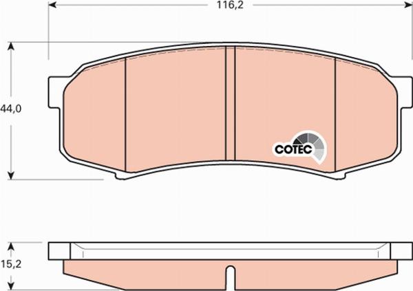 TRW GDB3464 - Гальмівні колодки, дискові гальма autozip.com.ua
