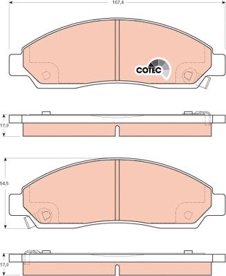 TRW GDB3466UT - Гальмівні колодки, дискові гальма autozip.com.ua