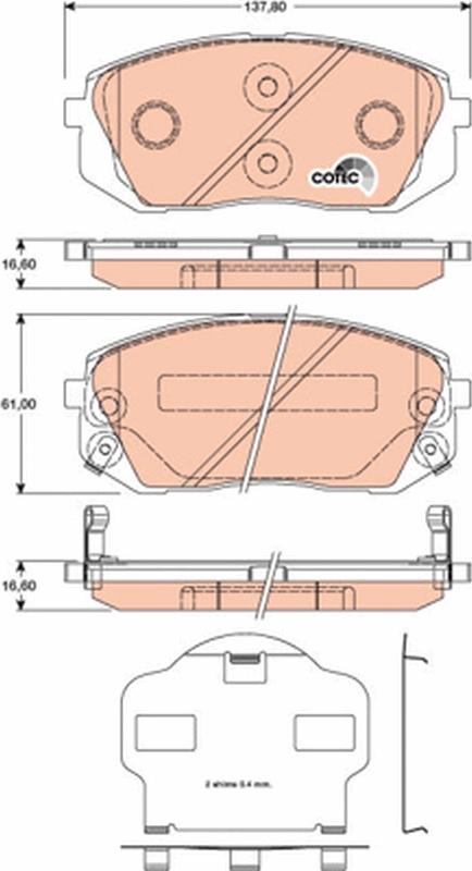 TRW GDB3461 - Гальмівні колодки, дискові гальма autozip.com.ua