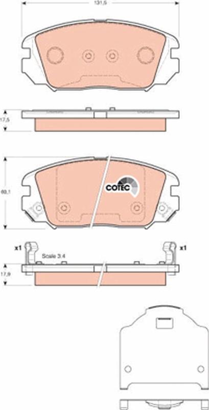 TRW GDB3409 - Гальмівні колодки, дискові гальма autozip.com.ua