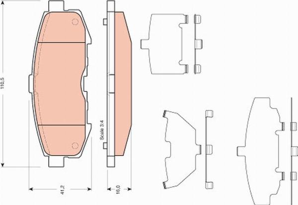 TRW GDB3406 - Гальмівні колодки, дискові гальма autozip.com.ua