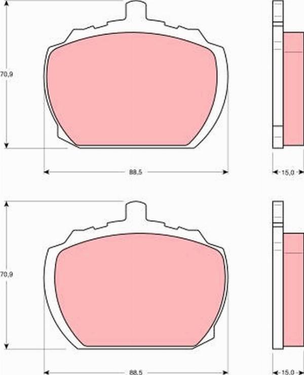 TRW GDB340 - Гальмівні колодки, дискові гальма autozip.com.ua