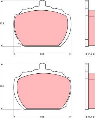 TRW GDB340 - Гальмівні колодки, дискові гальма autozip.com.ua