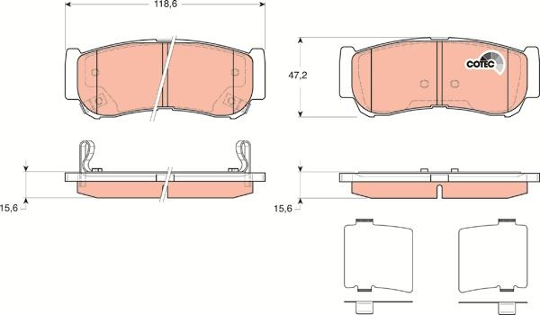 TRW GDB3419DT - Гальмівні колодки, дискові гальма autozip.com.ua