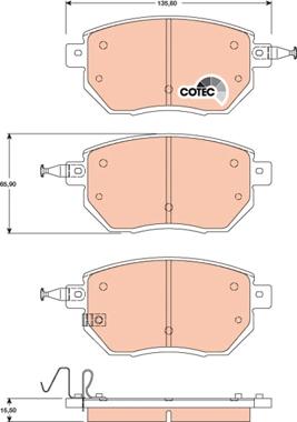 TRW GDB3416 - Гальмівні колодки, дискові гальма autozip.com.ua