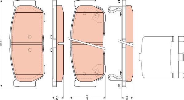 TRW GDB3417 - Гальмівні колодки, дискові гальма autozip.com.ua