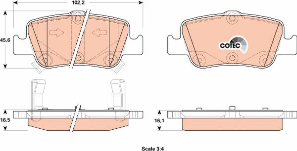 TRW GDB3480 - Гальмівні колодки, дискові гальма autozip.com.ua