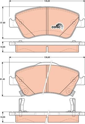 TRW GDB3481 - Гальмівні колодки, дискові гальма autozip.com.ua